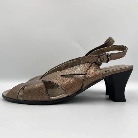 Arche France Leather Comfort Heels Slingback EU 41 US 10 Bronze Brown - Picture 4 of 8